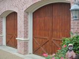 Sanded and stained garage door